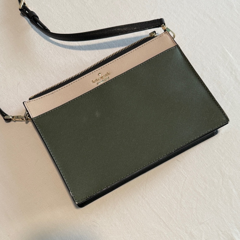 Kate Spade Olive and Cream Crossbody Bag